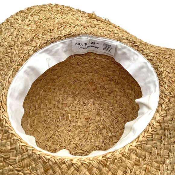 Pool to Party Straw Sun Hat by Subtle Luxury Women's OS Tassel - Picture 6 of 7